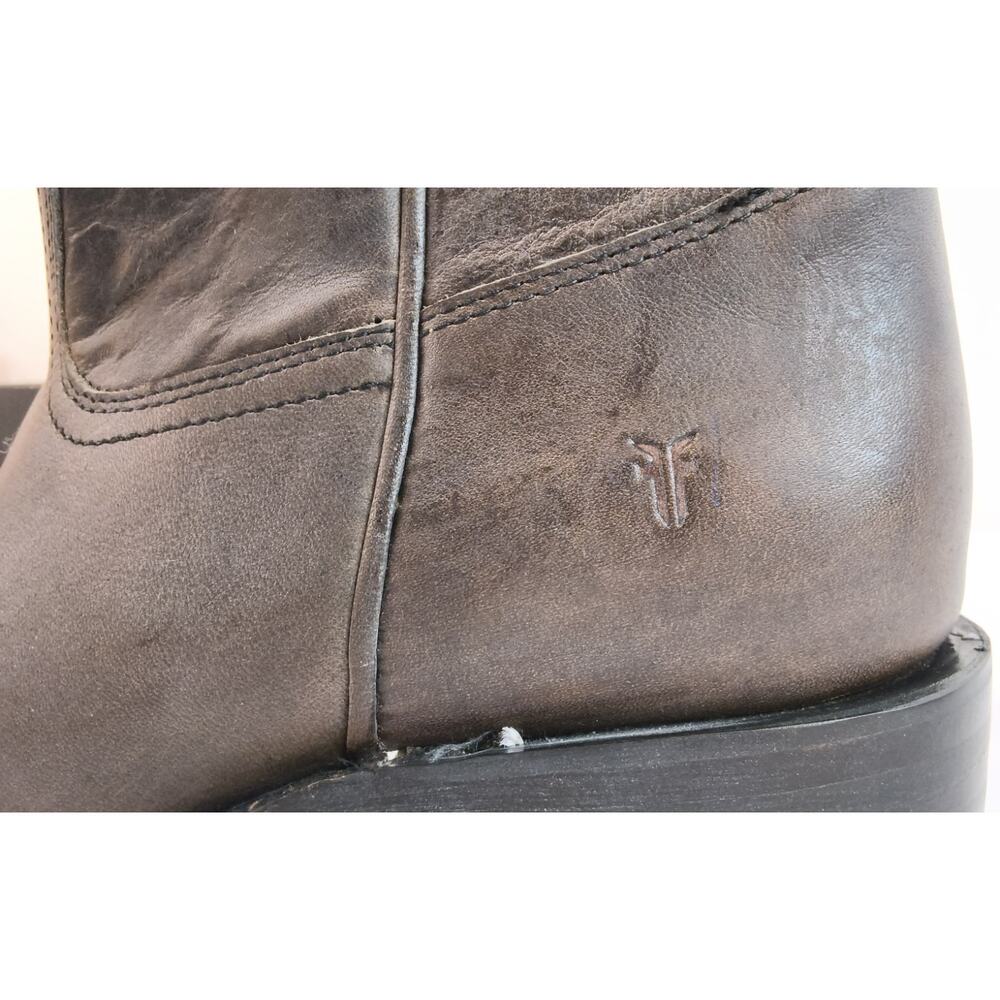 Frye Campus Deco Stud Boots Womens 10B Brown Leather Silver Stud Light Use#W5591 - Picture 7 of 16